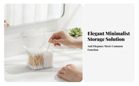 Triple-Compartment Cotton Swab and absorbent disc Holder Transparent Design for Dressing Table, Bedroom