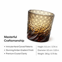 Hand-Engraved Crystal Glass Whiskey Glass, Japanese Style