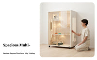 Multi-Level Cat Villa Easy to Clean Multi-Level Cat Enclosure Good Ventilation for Living Room, Bedroom