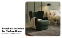 Upholstered Rotate Armchair Retro Design Upholstered Rotate Chair Space-Saving Size High-Density Foam for Readers, Bedroom