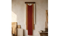 Boho Fringe Wall Hanging Bohemian Aesthetic Wooden Dowel Tapestry