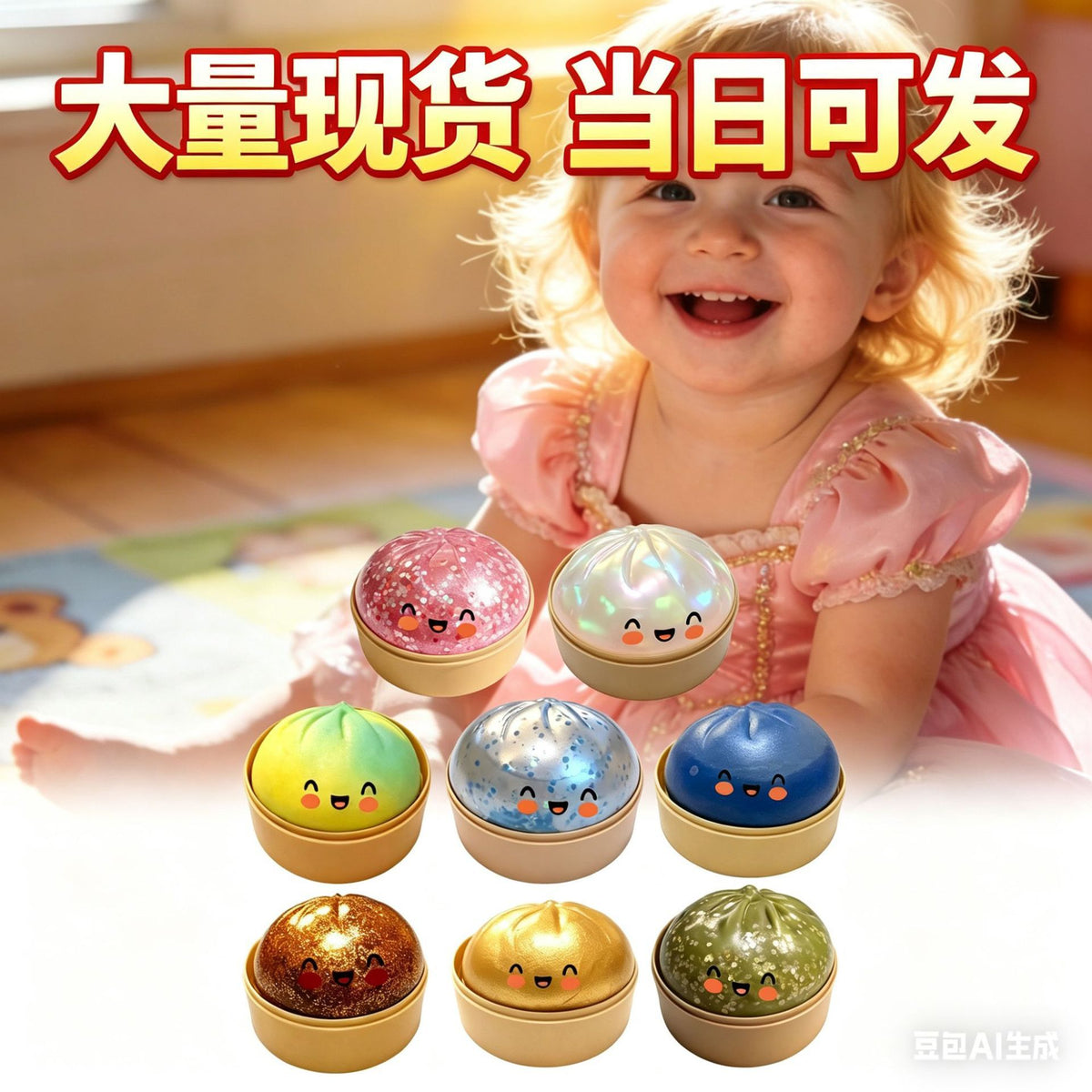 Ghost Bun Shape Squishy Toy - Sensory Stress Relief, Silicone, Youth