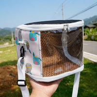 Bird Carrier and Parrot Carrier with Wood Perch, Budgie Carrier Cockatiel Carrier with Crossbody Strap and Transparent Visual Window for Outdoor