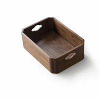 Wood Box with Handles Open-Top Storage Box Smooth for Coffee Table, Entryway