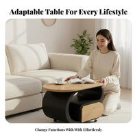 Mobile with casters 2-Tier Rolling Trolley Space-Saving End Table space-efficient Design Utility Cart Minimalist visual design for Apartment Dwellers, Homeowners, Office Workers, Living Room, Small areas, Bedroom, Balcony