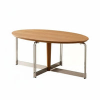 doublelevel Oval Accent Piece Minimalist design Coffee Table Space-Saving Easy Assembly for Interior Design aficionados