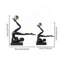 Iron Ornament Statue Artistic Flair Human Figure Statue Black and Gold Figurine for Study, Entryway
