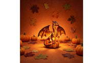 Dragon-Adorned Pumpkin Halloween Pumpkin Figurine with Dragon Decorative for Desk