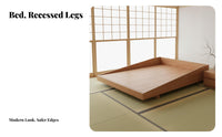 Minimalist design Headboardless Floating Bed Low silhouette Bedroom Furniture Japanese Aesthetic Mattress Support No Box box foundation Needed for Minimalists, Guesthouse Owners, duos, woven mat floor Room, Apartment