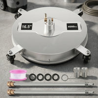 Stainless Steel Pressure Washer Surface Cleaner 4000 Psi Surface Cleaner with Wheels Two Rotating Pressure Washer Attachment with Quick Connect Rust-Proof for Professionals