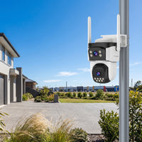 Cellular Triple-Lens Security Camera Motorized Three-Lens Security Camera for Homeowners, Builders, Farmers, Yards, Driveways, Construction Sites, Farms