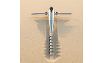 Beach Umbrella Sand Anchor Zinc Screw-in Umbrella Anchor T-Handle Ground Auger Stake for Soil