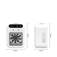 White Mini Desktop Air Cooler Rechargeable Desktop Air Cooler Compact Portable Mist Fan 2-Speed for Desk