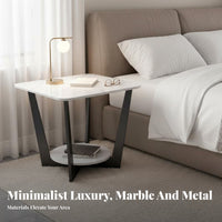 Curved Based Side Table Light Luxury stylish Household Furniture Space-Saving adaptable for Living Room