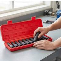 20 Pieces Air-Powered Shock-Resistant Socket Set Heat Treated Air Wrench Socket Kit Extended Shock-Resistant Wrench Sockets