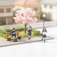 3 Pieces Schoolchildren Figures 3D Printed Diorama Figures Painted Miniature People Figurines for Hobbyists, Dioramas