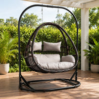 Egg Swing Chair with Stand Freestanding Egg Chair with Stand Outdoor Furniture for Adults, Readers, Living Room
