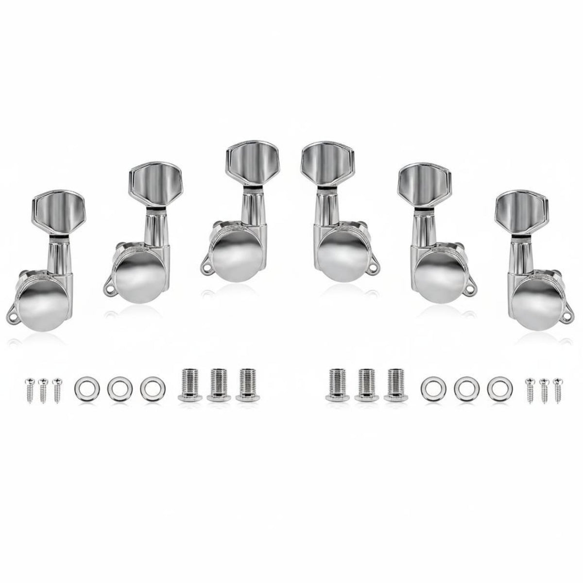 6 Pieces Locking Guitar Tuning Machines 1:18 Gear Ratio Electric Instrument Tuning Pegs Metal Alloy Locking String Tuning Machines