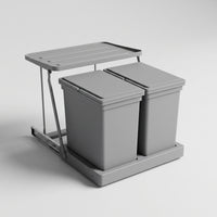 Space-Saving Pull-out Trash Bin Concealed Cabinet Trash Bin with Double Buckets Concealed Double Garbage Can Two-Bucket for Homeowners