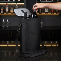 Leakproof Wine Cooler Bag Portable Insulated Wine Tote Compact Foldable for Dinner Parties