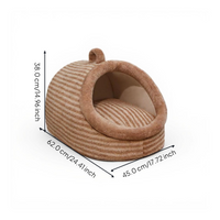 Semi-Enclosed Plush Pet Bed, Calming Indoor Sanctuary