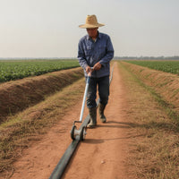 Hose Handling Tool Telescoping Wheel Rolling System Labor-Saving for Garden