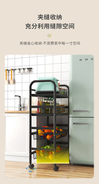 厨房置物架落地多层微波炉锅具家用架子多功能小推车收纳架储物架