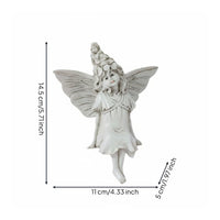 Resin Fairy Figurine Gift Idea Fairy Garden Statue Handcrafted Look Home Decor for Courtyard