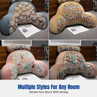 Vintage Plush Bedside Pillow, Large Backrest, Waist Support, Sofa Throw, Cute Creature Pattern, Dormitory, Student