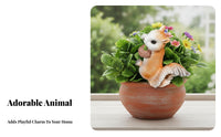 Climbing Squirrel Pot Decoration Lifelike Details Resin Squirrel Ornament Realistic Design Hanging Animal Ornament for Micro-Landscape, Patio, Balcony