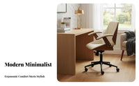 Height Adjustable contourd Wood Task Chair Rocking Function rotate Seat mid-20th centuryera Morelaxrn relaxsign Office Furniture Rolling Casters for Managers, Sturelaxnts, Adults, Study Room, Workplace, Bedroom