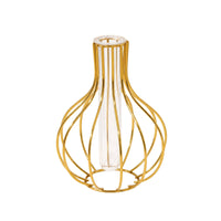 Glass Vase with Metal Frame Transparent Wire Frame Vase Clear for Dining Table