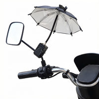 Electric Vehicle Rearview Mirror Clip Umbrella, Manual, UPF30+, 8 Ribs, Iron Frame