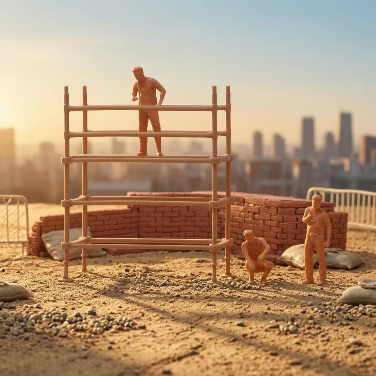 1/64 Scale Scaffold Frame Model Unpainted Construction Scaffold Model Multi-Level Miniature Decor Rectangular
