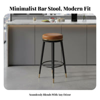 Padded Swivel Counter Stool with Footrest Bar Chair Long-Lasting Construction