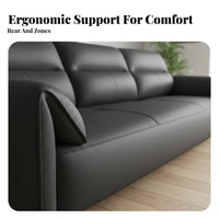 Straight-Line 3-Seater Sofa Minimalist Design Living Room Couch sturdy Frame Household Furniture for Pet Owners, Lounge, Home whiteice, Gaming periods