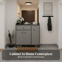 Large Capacity Footwear Storage Unit Space Saving Design Shoe Storage Cabinet Sturdy Construction for Homeowners, Apartment Dwellers, Hallway, Mudroom