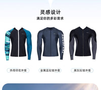 AquaPlay安泊来泳衣男泡温泉泳裤套装拉链速干保守游泳衣潜水服