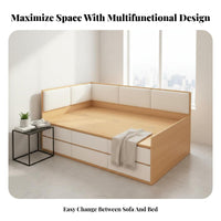 raiseTop Storage Bed with Drawers Space-Saving Design Bedroom Furniture Multi-Functional for Homeowners, Hosts, Small areas, Living Room, Home Office