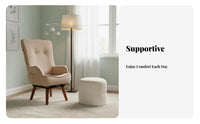 Upholstered Rotating Armchair Ergonomic Design Upholstered Rotating Chair Cushiony Comfort Easy Assembly for Homeowners, Bedroom