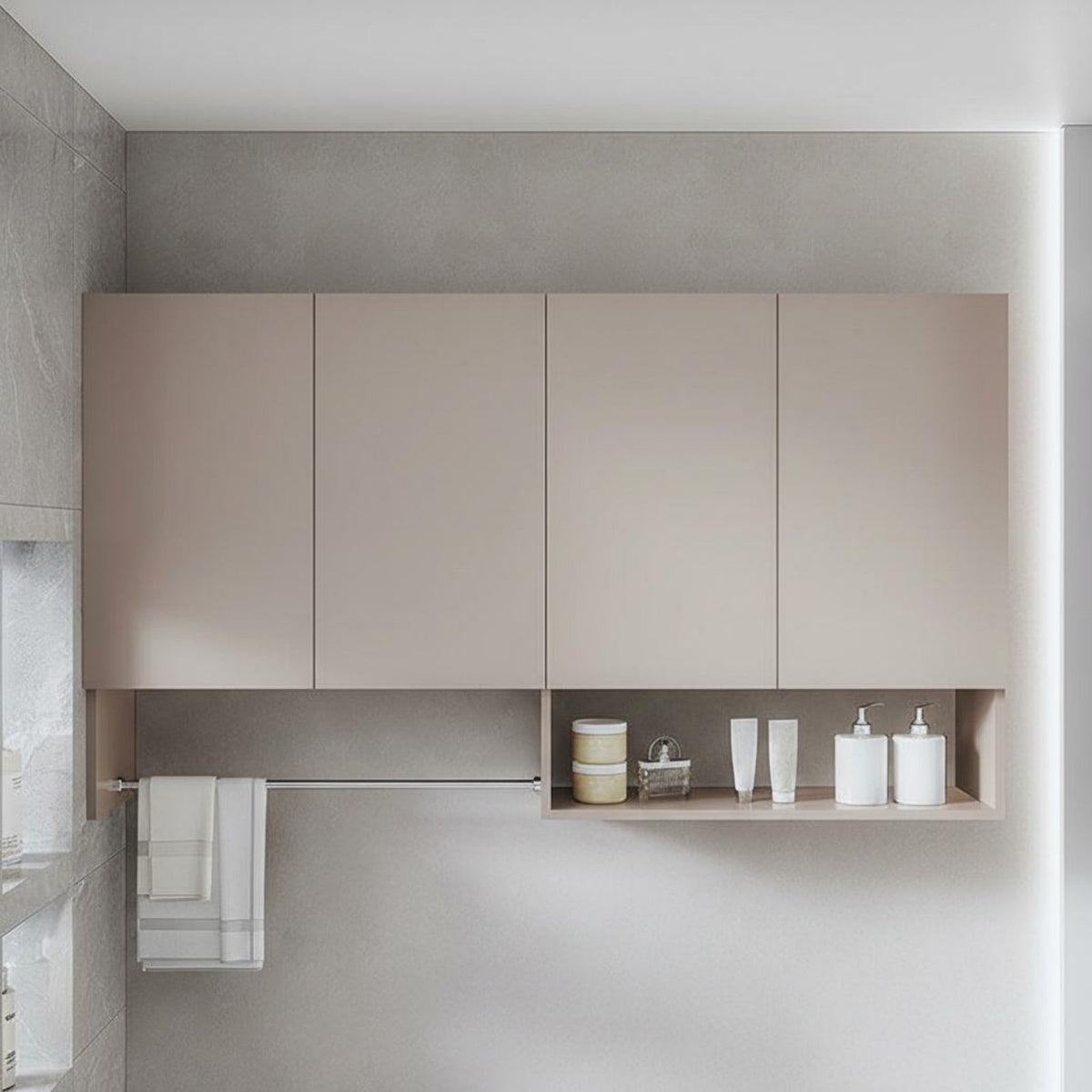 Washroom Wall Cabinet Waterproof Washroom Storage Cabinet Humidity-Resistant-Resistant Wall Mounted Storage Cupboard for Families, Adults, Balcony