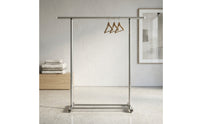 Heavy Duty Rolling Clothes Rack Sturdy Clothes Rack with Wheels Portable Furniture Space-Saving for Balcony
