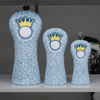 3 Pieces Golf Headcover With | Leopard-Print, Golf Club Headcover with luxurious faux-hair, Embroidered