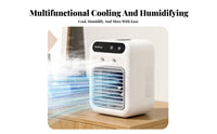 Rechargeable USB Misting Fan Adjustable Airflow Mini Air Conditioner Fan Quiet Operation for Students, Office Workers, Dorm Room, Bedroom
