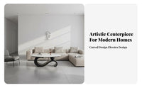 2 Pieces Coffee and End Table Group Minimalist Design Sculptural Table Set Creamy Design Scuff Resistant for Living Room, Study