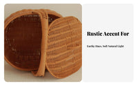 Faux Rattan Basket with Lid Versatile Braided Container Basket with Lid Multipurpose for Homemakers, Homeowners, Home Decor, Outdoor, Weddings