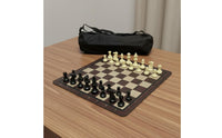 Chess game Faux Wood Grain Rubber Mat Chess Board  Travel Board Game for Beginners, Students, Tournaments, School Organizations