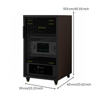Home Theater Amplifier Cabinet Mobile Wheels AV Equipment Rack Cabinet Locking Casters Glass Door Audio Stand for Audiophiles, KTV