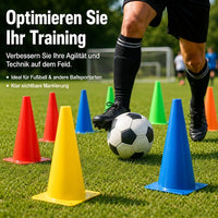 Flexible Pylons for Youth Training, 38cm PE Football Training Accessory, Marking Cones for Sports & Agility