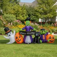 Inflatable Witch Lighted Halloween Inflatable Quick Inflation Yard Decoration for Lawn
